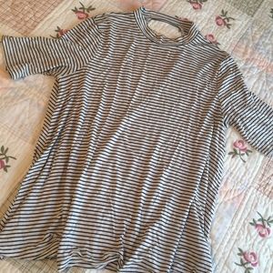 Mock Turtle Neck Open Back Shirt